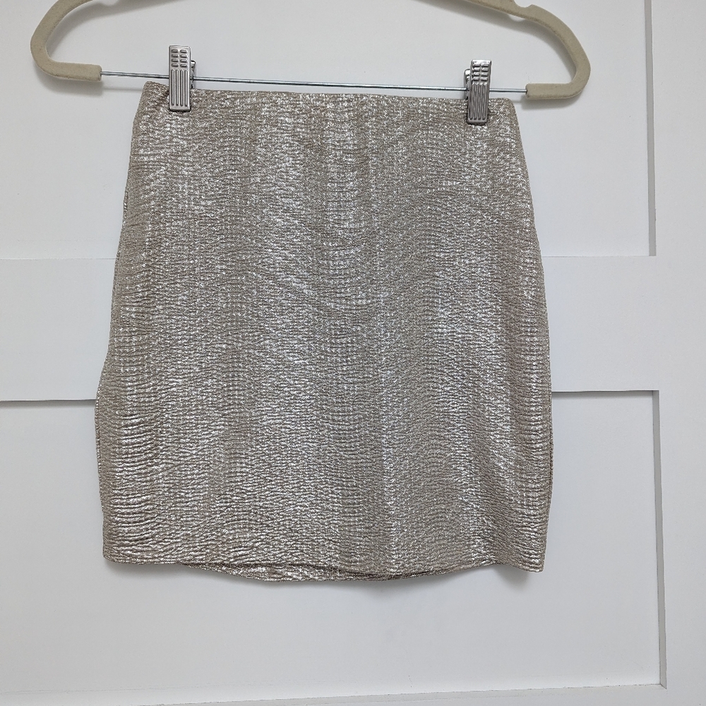 BCBGeneration Silver Mini Skirt
